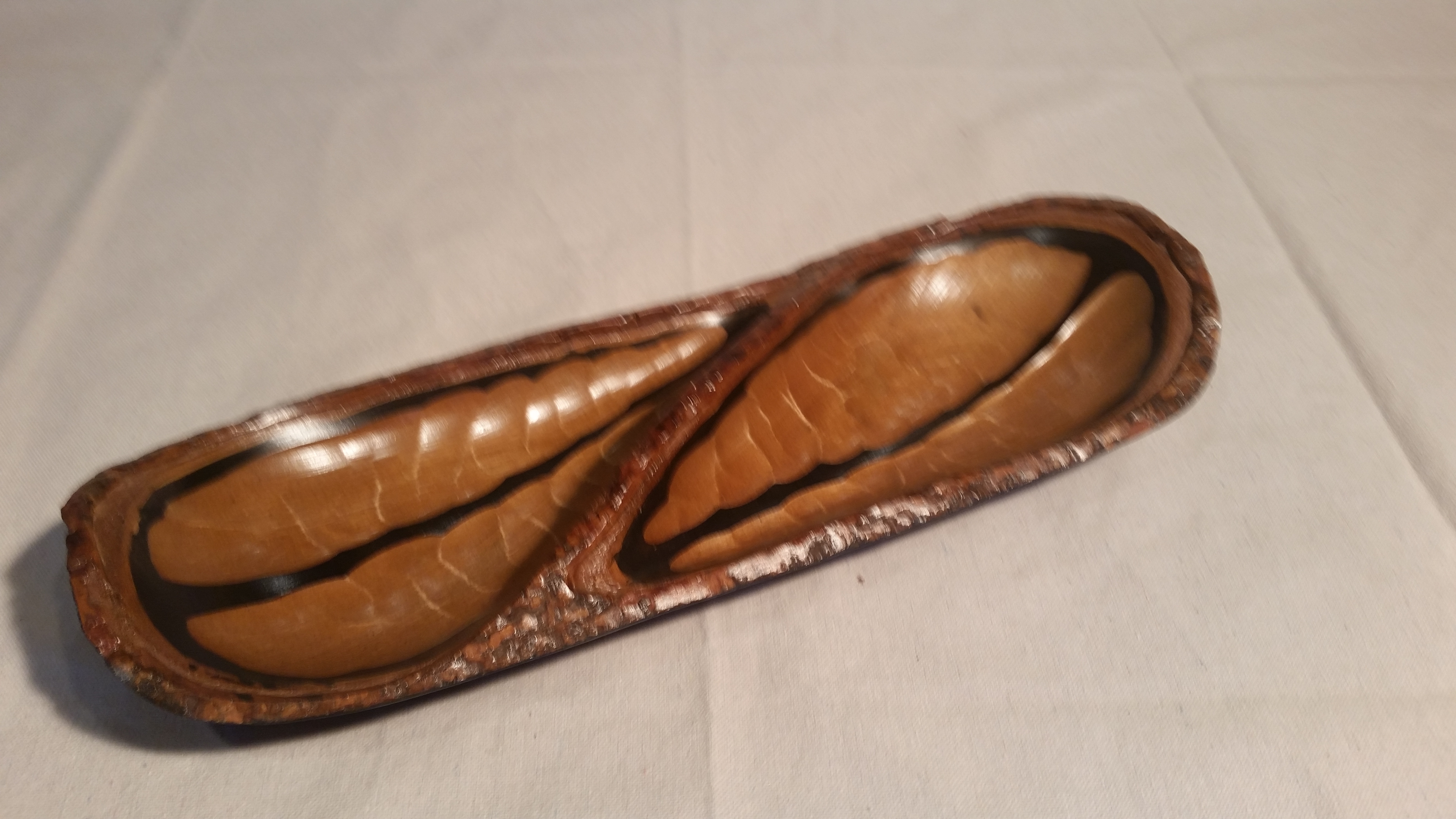 17 inch long bowl light brown