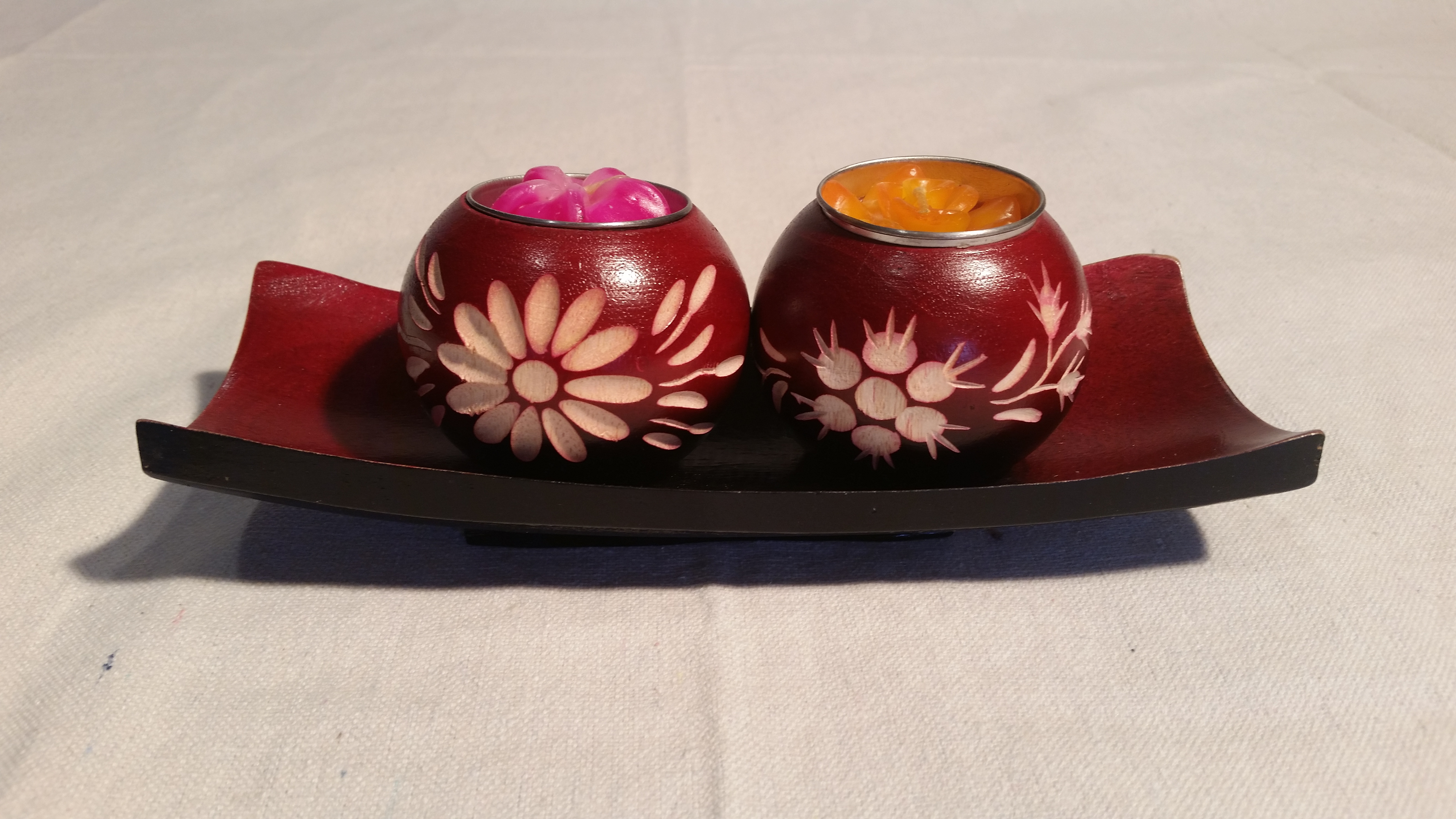 8 inch red candle bowl set 1%282%29